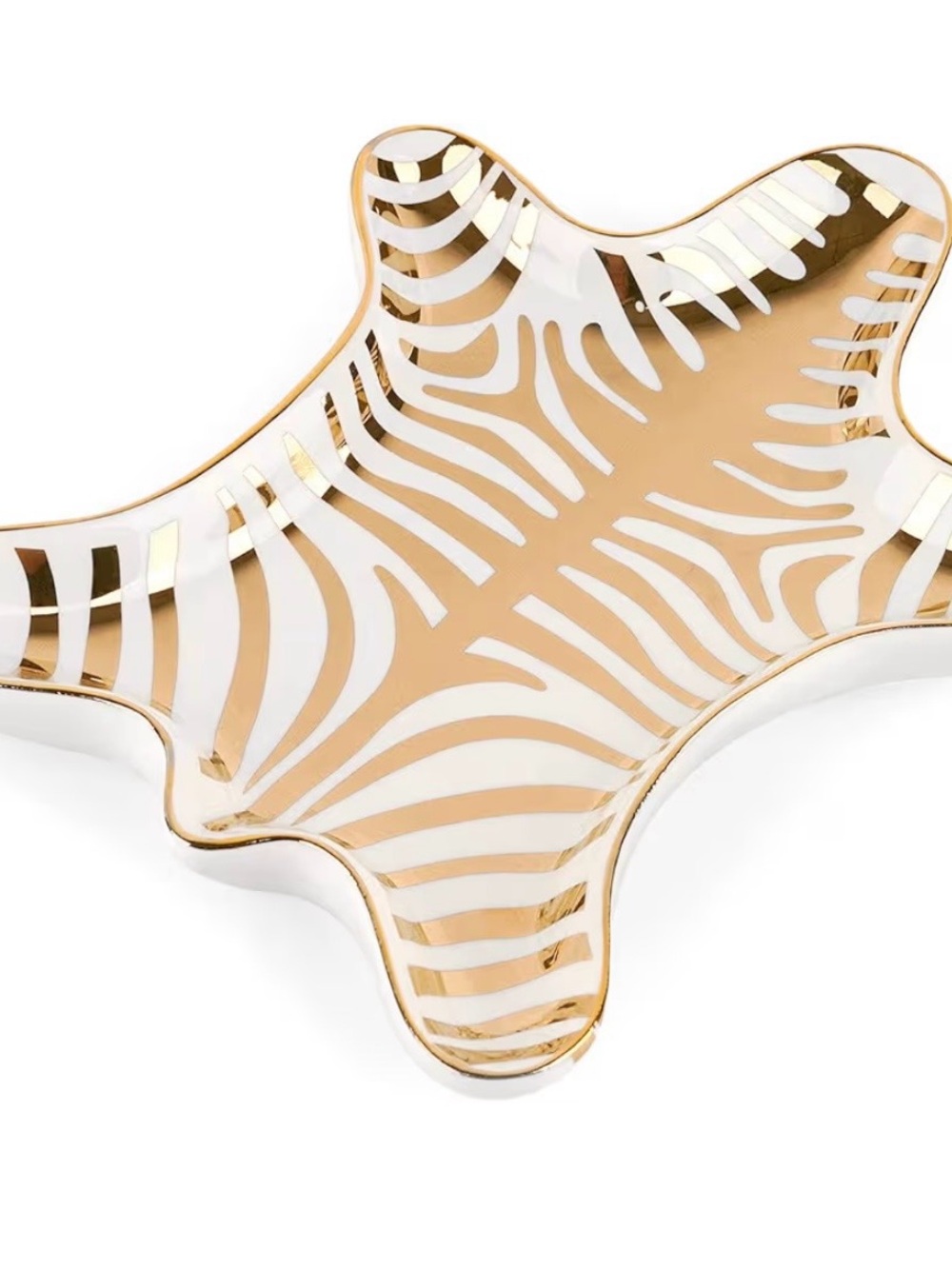 Gold and White Zebra Trinket Dish